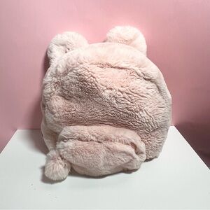 Y2K pink pastel fur teddy bear backpack